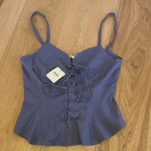 Purple/ violet tie up crop top